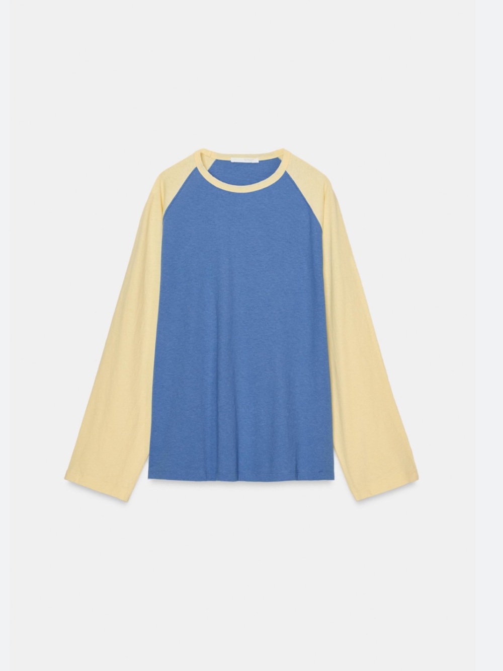 Zara Blue and Pale Yellow Long-Sleeve Raglan Tee
